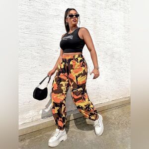 Edgy Style: Camo Print Elastic Waist Pants